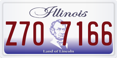 IL license plate Z707166