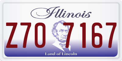 IL license plate Z707167