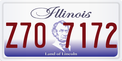 IL license plate Z707172