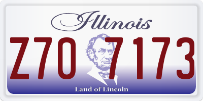 IL license plate Z707173