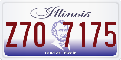 IL license plate Z707175