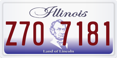 IL license plate Z707181