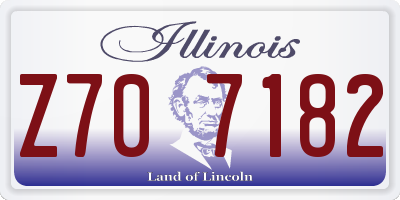 IL license plate Z707182