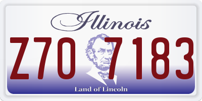 IL license plate Z707183