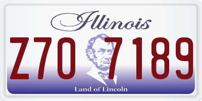 IL license plate Z707189