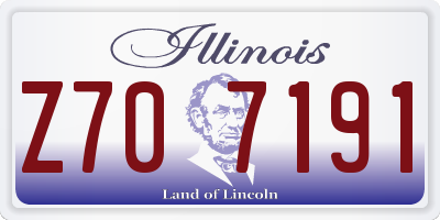 IL license plate Z707191