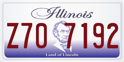 IL license plate Z707192