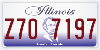 IL license plate Z707197