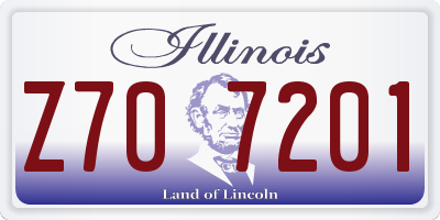IL license plate Z707201