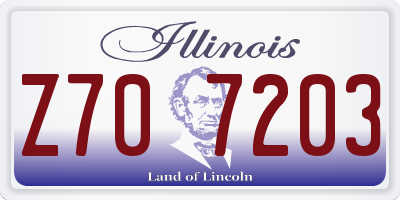 IL license plate Z707203