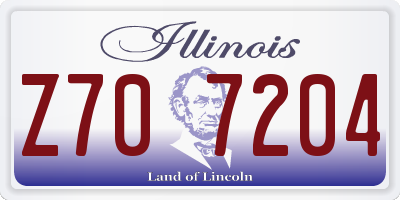 IL license plate Z707204
