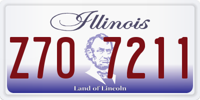 IL license plate Z707211