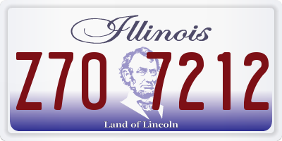 IL license plate Z707212