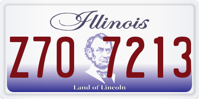 IL license plate Z707213