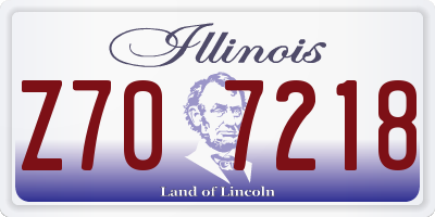IL license plate Z707218