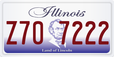 IL license plate Z707222
