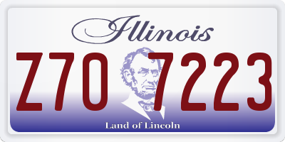 IL license plate Z707223