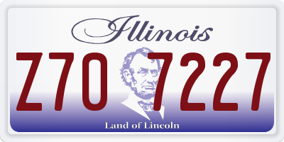 IL license plate Z707227