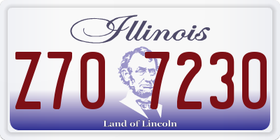 IL license plate Z707230
