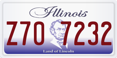 IL license plate Z707232