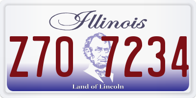 IL license plate Z707234