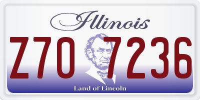 IL license plate Z707236