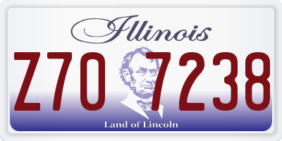 IL license plate Z707238