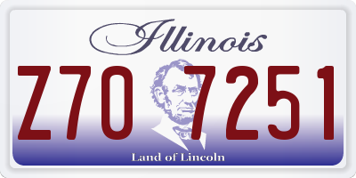 IL license plate Z707251