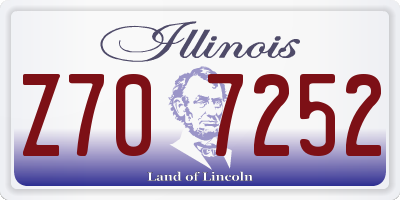 IL license plate Z707252