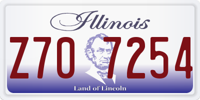 IL license plate Z707254