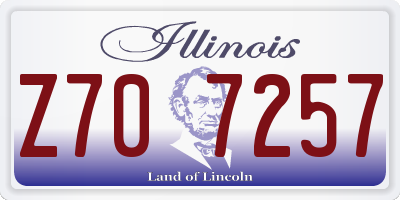 IL license plate Z707257