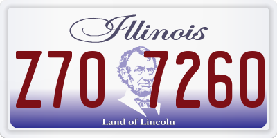 IL license plate Z707260