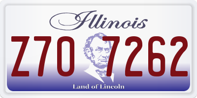 IL license plate Z707262