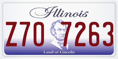 IL license plate Z707263