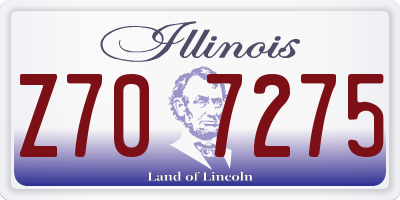 IL license plate Z707275