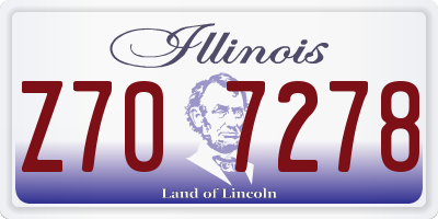 IL license plate Z707278