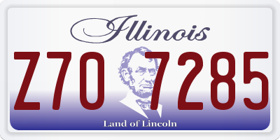 IL license plate Z707285