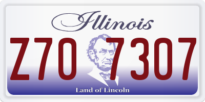 IL license plate Z707307