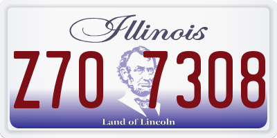 IL license plate Z707308