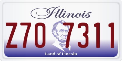 IL license plate Z707311