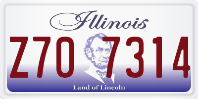 IL license plate Z707314