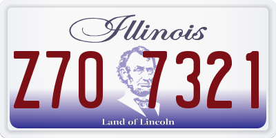 IL license plate Z707321