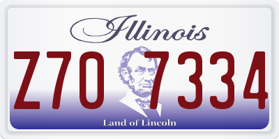IL license plate Z707334