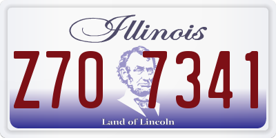 IL license plate Z707341