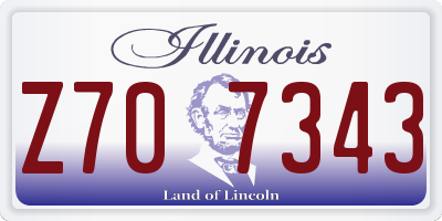 IL license plate Z707343