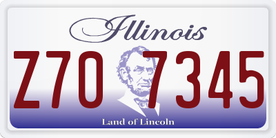 IL license plate Z707345