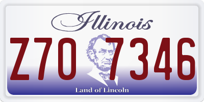 IL license plate Z707346