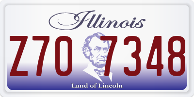 IL license plate Z707348