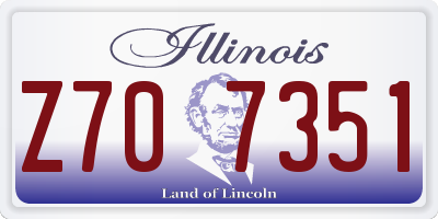 IL license plate Z707351