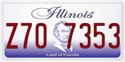 IL license plate Z707353